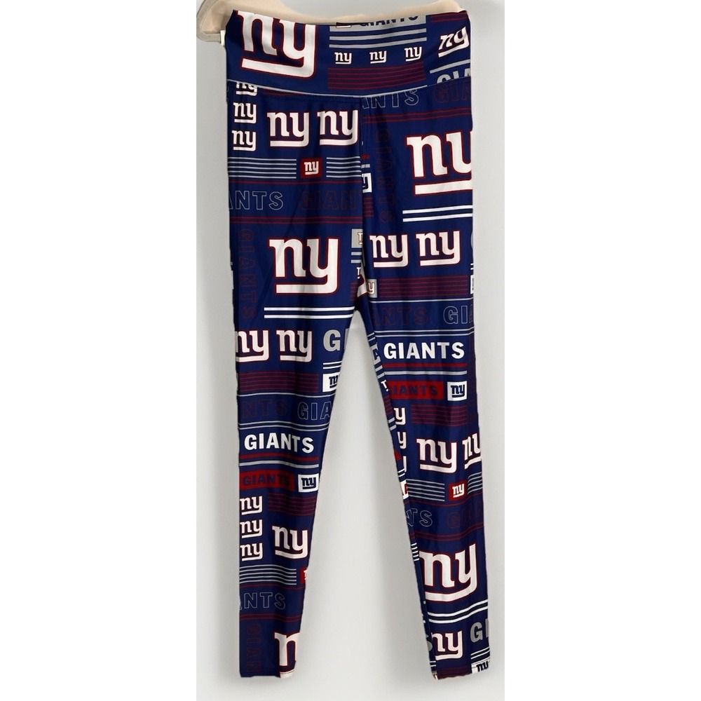 NFL New York Giants Womens Large Leggings Blue All Over Print